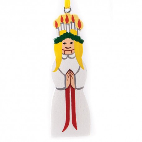 Swedish Lucia Wooden Christmas Ornament