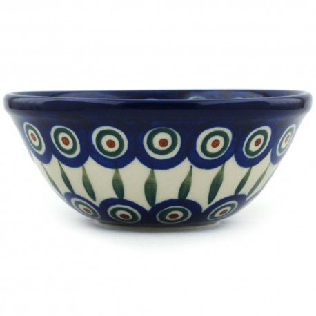 Polish Pottery Bowl - 5.5" - Peacock