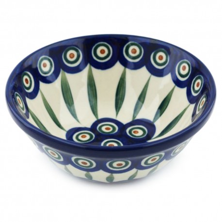 Polish Pottery Bowl - 5.5" - Peacock