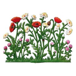 Poppies and Daisies Stand-up Pewter Decoration