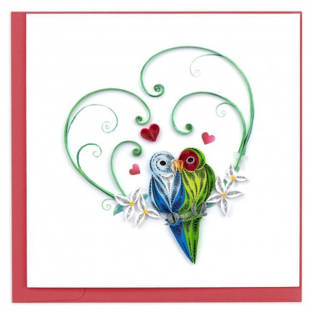 Quilling Card - Love Birds