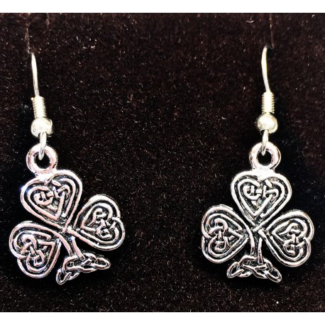 Shamrock Celtic Knot Drop Earrings Made in the USA