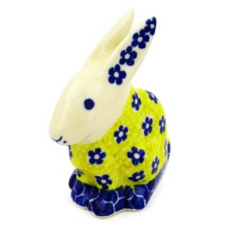 Polish Pottery Rabbit Figurine - Sunburst