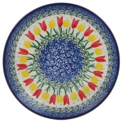 Polish Pottery Plate - 8" - Tulip Garden