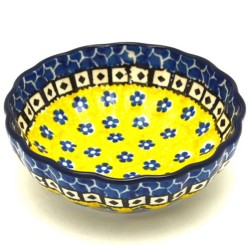 Polish Pottery 5" Scalloped Bowl Sunburst