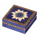 Polish Wooden Box Brass Inlay with Edelweiss