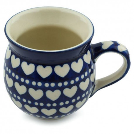 Polish Pottery Bubble Mug - 12 oz - Hearts