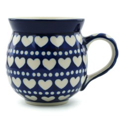 Polish Pottery Bubble Mug - 12 oz - Hearts