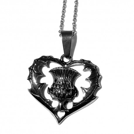 Scottish Thistle Heart Necklace
