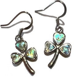 Abalone Shamrock Drop Earrings