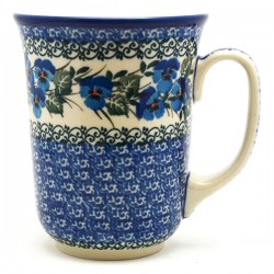 Bistro Mug - 16 oz - Blue Pansies