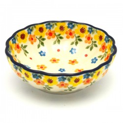 Polish Pottery Scalloped Bowl - 5" - Buttercup