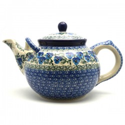 Tea or Coffee Pot - 61 oz. - Blue Pansies