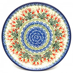 Polish Pottery Plate - 10" - Crimson Bells