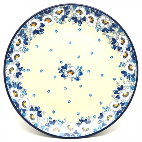 Polish Pottery Plate - 10" - Snow Poppy