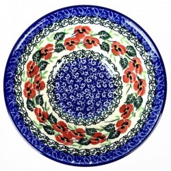 Polish Pottery Bowl - 5.5" - Red Pansies
