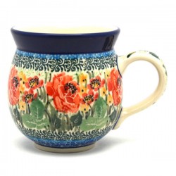 Polish Pottery Bubble Mug - 12 oz - Glorious Garden - Unikat