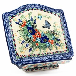 Polish Pottery Book Stand - Blue Butterfly - Unikat
