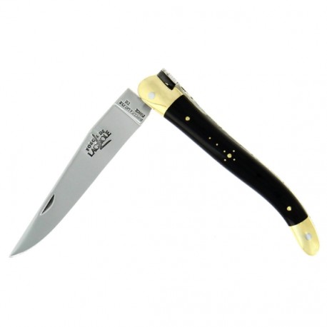 Laguiole Knife - 9 cm Dark Horn and Brass