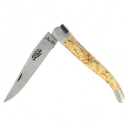 Laguiole Knife - 9 cm Birch and Satin Stainless