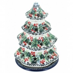 6" Christmas Tree Luminary - Holly Berry