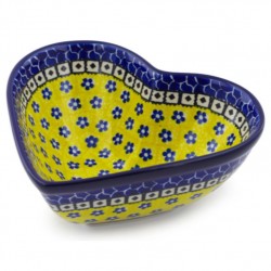 Polish Pottery Heart Bowl - 7" - Sunburst