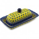 Polish Pottery Butter Dish - American Style - Sunburst