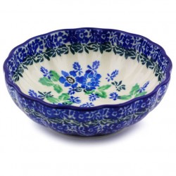 Polish Pottery Scalloped Bowl - 5" - Wild Indigo