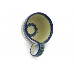 Polish Pottery Bowl 4" with Handle Burgundy Berry