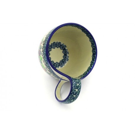 Polish Pottery Bowl 4" with Handle Burgundy Berry