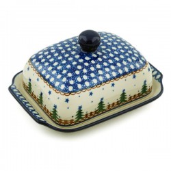 Polish Pottery Butter or Cheese Dish - Euro Style - Pines