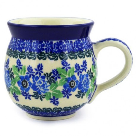 Polish Pottery Bubble Mug - 12 oz - Wild Indigo