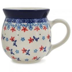 Polish Pottery Bubble Mug - 16 oz - Patriotic