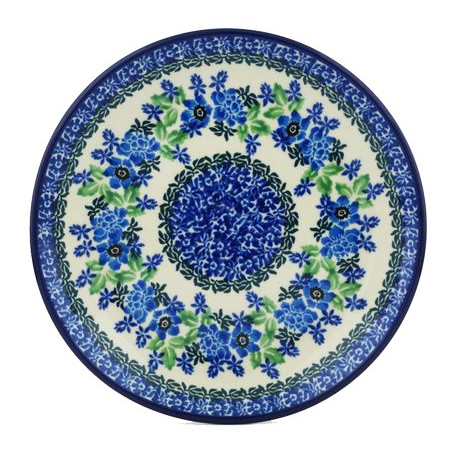 Polish Pottery Plate - 8" - Wild Indigo
