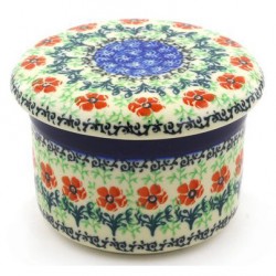 Polish Pottery Butter Crock - French Style - Maraschino