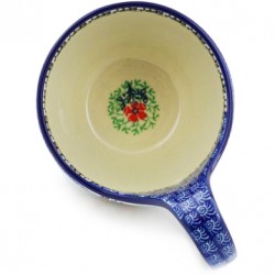 Polish Pottery Bowl - 4" with Handle - Maraschino