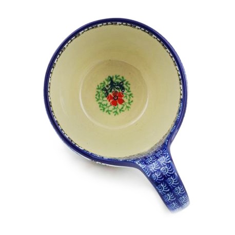 Polish Pottery Bowl - 4" with Handle - Maraschino