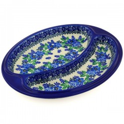Polish Pottery Divided Plate - Wild Indigo