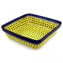 Polish Pottery Square Baker - 10" - Sunburst