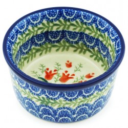 Polish Pottery Bowl - 4" - Crimson Bells