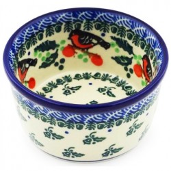 Polish Pottery Bowl - 4" - Holly Robin