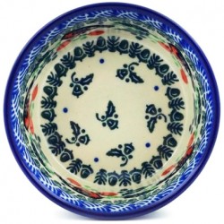 Polish Pottery Bowl - 4" - Holly Robin