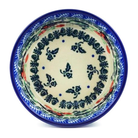 Polish Pottery Bowl - 4" - Holly Robin