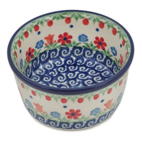 Polish Pottery Bowl - 4" - Flower Garden