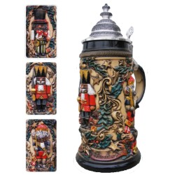 German Beer Stein - Nutcracker Suite with Lid