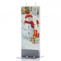 Flat Candle - Snowman with Sled