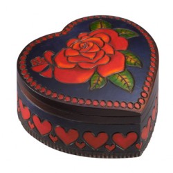 Polish Wooden Box - Rose Heart