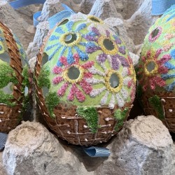 Eggshell Ornament Flower Basket Cutout