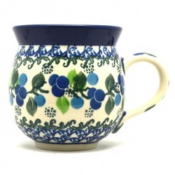 Polish Pottery Bubble Mug 12 oz Blue Berry