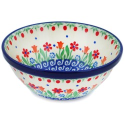 Polish Pottery Bowl - 5.5" - Flower Garden